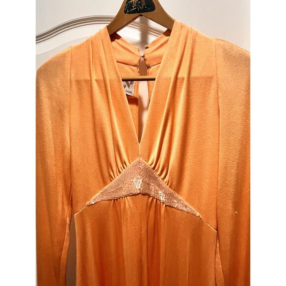Dan Lee Dresses & Skirts - Dan Lee / NEUSTETERS / Vtg 60s Orange Party Dress w/Arrow Sheer Bust Size 12‎